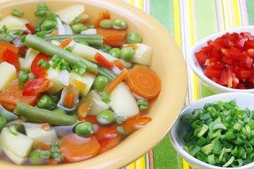 Diet vegetable soup.