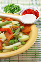 Diet vegetable soup.