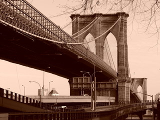 Brooklyn bridge sepia