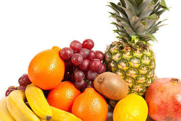 Fototapeta na wymiar Pile of delicious tropical fruits