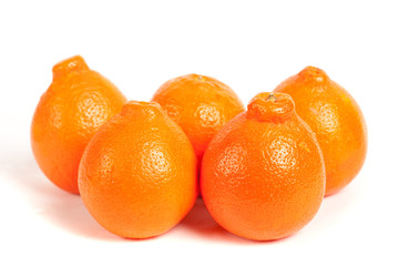Ripe oranges isolated on white background