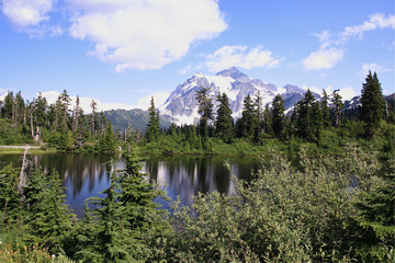 Mount Shuksan reflection in Baker Lake