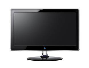 LCD screen with black display on white background