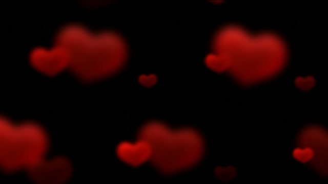 Red flying heart,seamless loop.1080p