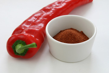 Spitzpaprika und Paprikapulver