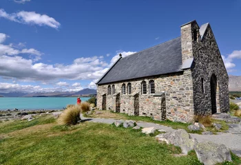 Stof per meter L'église du lac Tekapo - New Zealand © Delphotostock