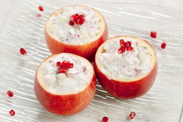 chicken salad in apple