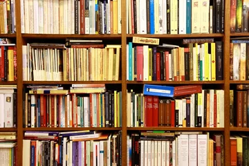 Foto auf Acrylglas Bibliothek Library, Bücherwand, Buchgeschäft, Buchladen, Spanien