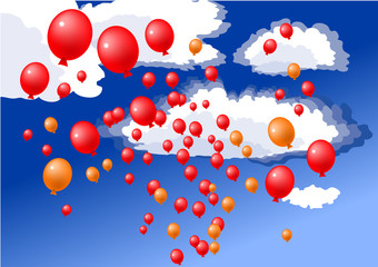 balloons flying in the sky