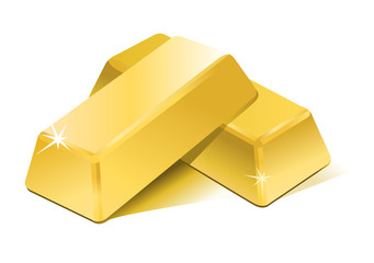 Vector stacked bars of gold bullion