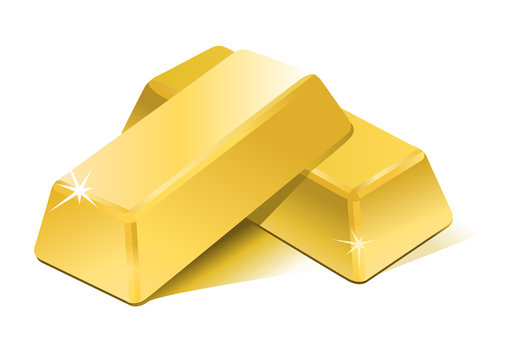 Vector Stacked Bars Of Gold Bullion