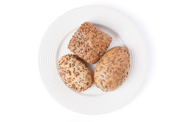 bread rolls on plate