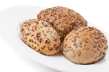 bread rolls on plate