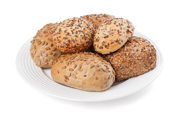 bread rolls on plate