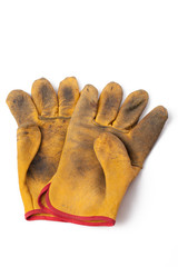 used leather workgloves