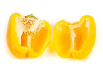 Close up of sliced yellow pepper