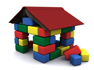 House of the children's blocks, instead of the roof is the book