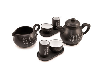 Teapot and cups for tea ceremony