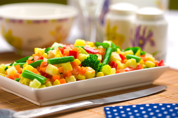 Served chopped vegetables mixture