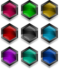 hexagon colorful icon set