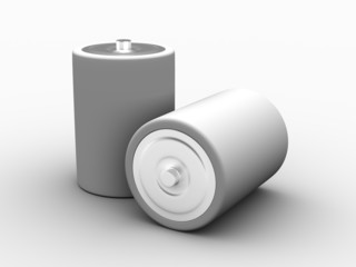 A render of a pair of blank batteries