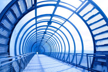 blue futuristic corridor