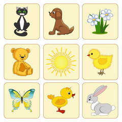 Set baby elements. Baby animals.