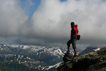 Bergsteiger am Mount Alyeska bei Girdwood, Alaska - USA