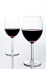 two wineglasses isolated on white background