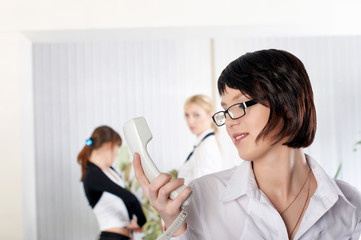 The young business woman at office