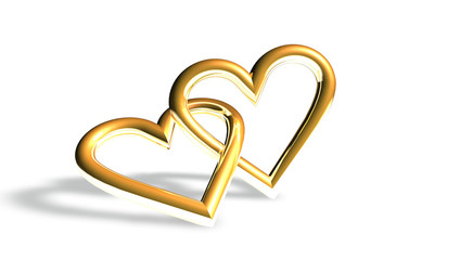 3D Golden Heart Love Valentine's Day – wedding, marriage