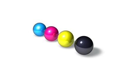 CMYK 3D balls sphere