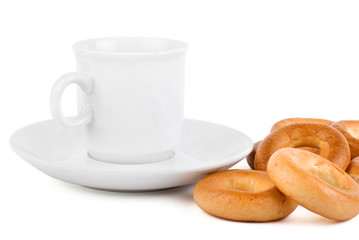 Cup of drink with bagels