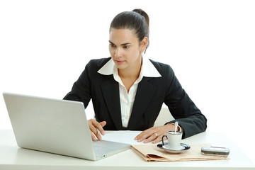 Businesswoman using laptop
