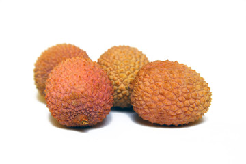 Litchi on the white background