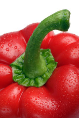 Close-up of the red sweet pepper.