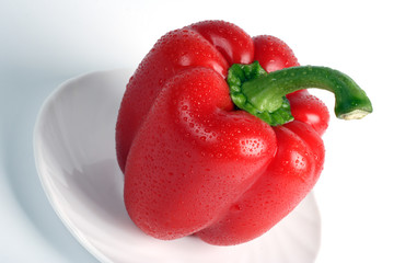 Sweet pepper on a plate.