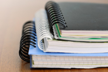 Notebooks on table