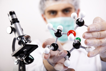 Scientist and samples