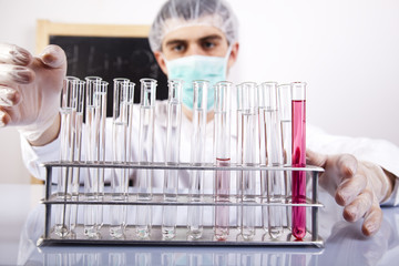 Male researcher in the laboratory