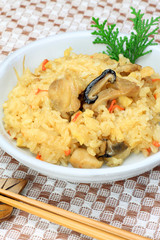 boiled rice with assorted mixtures