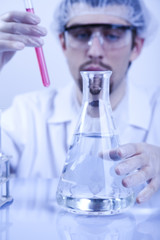 Scientist and samples