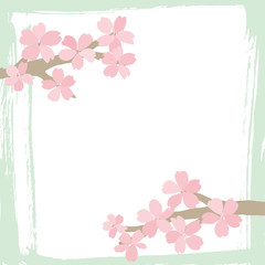 筆で描いた桜