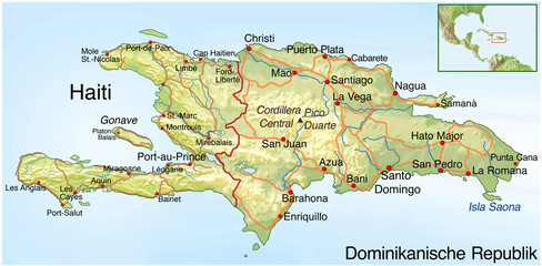 Haiti. Erdbebenkatastrophe. Landkarte mit Text - obrazy, fototapety, plakaty