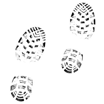 Boot print vector on white background