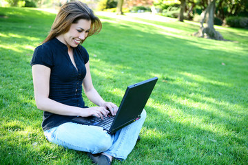 Pretty Woman With Laptop