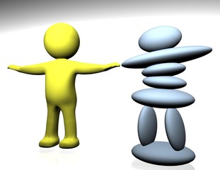 Yellowman and inuksuk