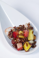 gamberetti con frutta mista