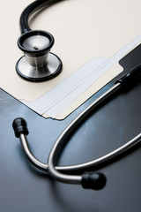 Medical Records with X Ray and Stethoscope