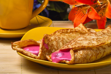 Himbeer Joghurt Pfannkuchen